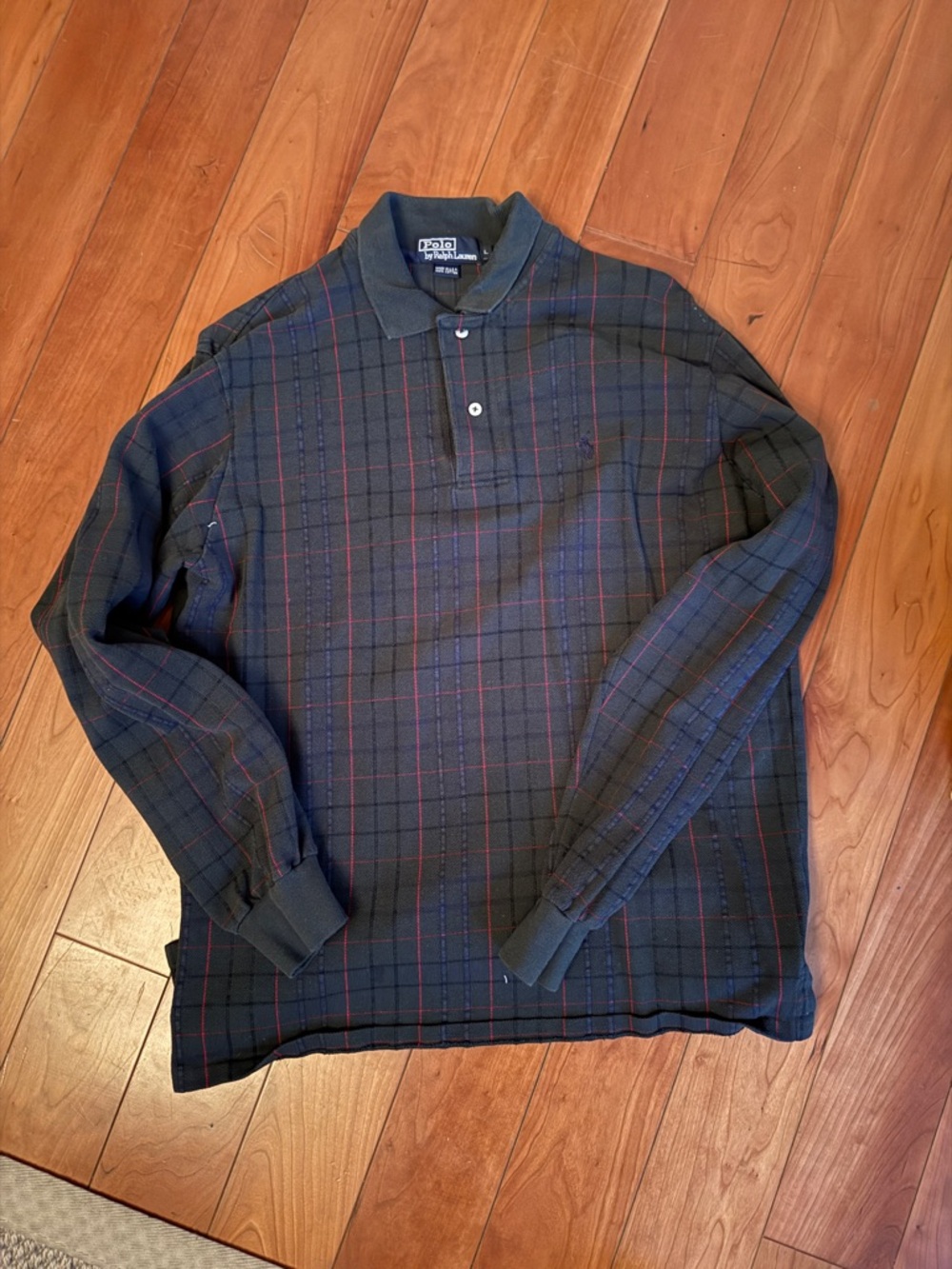Polo by Ralph Lauren Men’s Long-Sleeve Plaid Polo Shirt - Dark Green